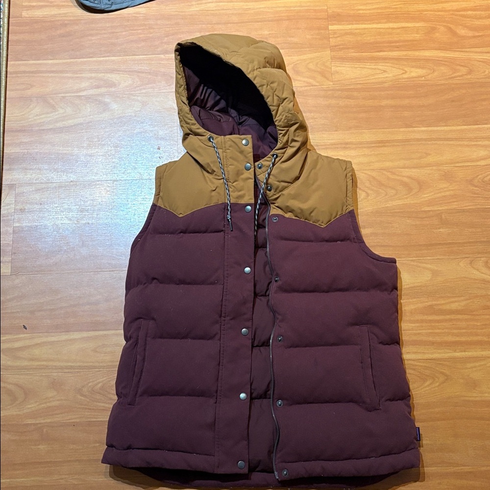 Patagonia Burgundy Hooded Vest